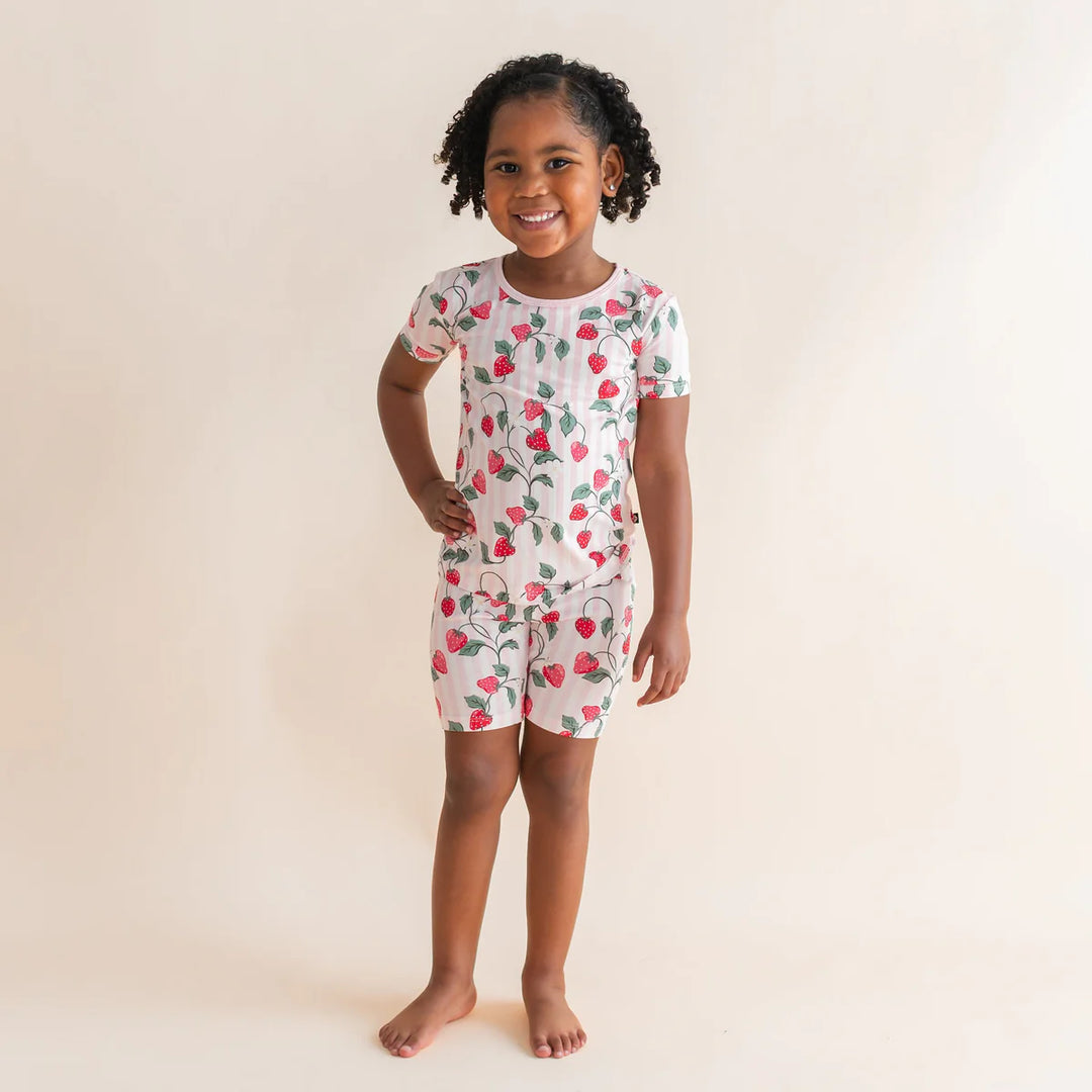 Kyte Baby Short Sleeve Pajamas (Strawberry Fields)