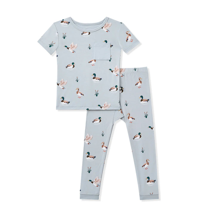 Kyte Baby Short Sleeve with Pants Pajamas (Mallard Duck)