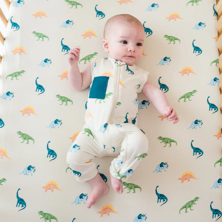 Kyte Baby Sleeveless Zippered Romper (Ecru Roar)