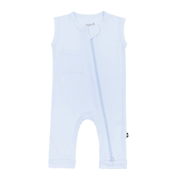 Kyte Baby Sleeveless Zippered Romper (Mist)