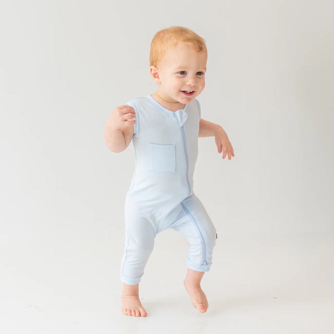 Kyte Baby Sleeveless Zippered Romper (Mist)