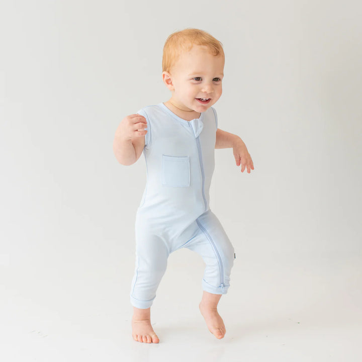 Kyte Baby Sleeveless Zippered Romper (Mist)