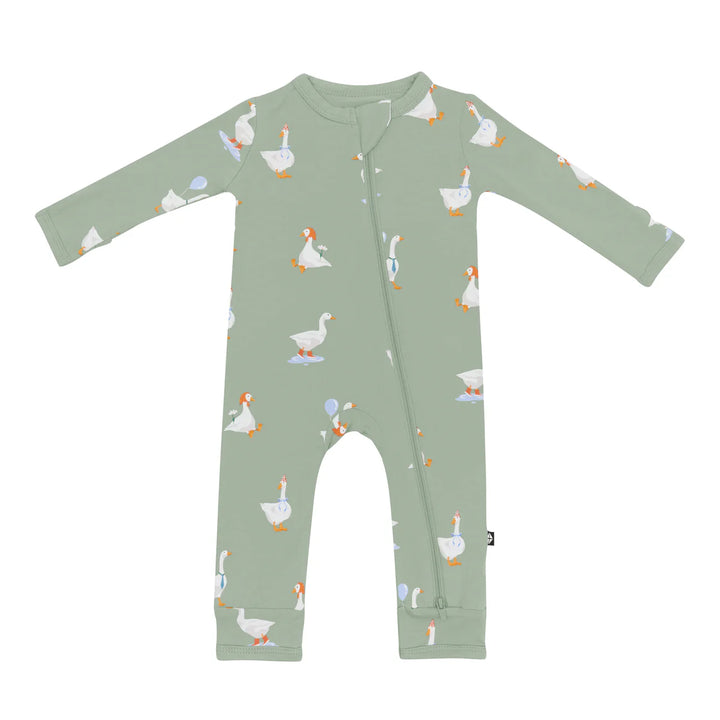 Kyte Baby Long Sleeve Zippered Romper (Silly Goose)