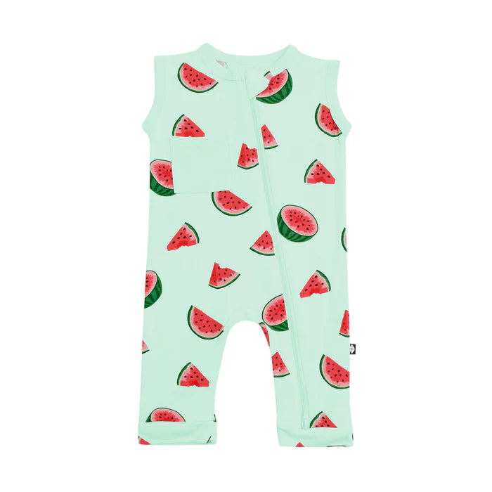 Kyte Baby Sleeveless Zippered Romper (Watermelon)
