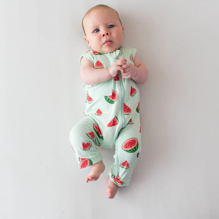 Kyte Baby Sleeveless Zippered Romper (Watermelon)