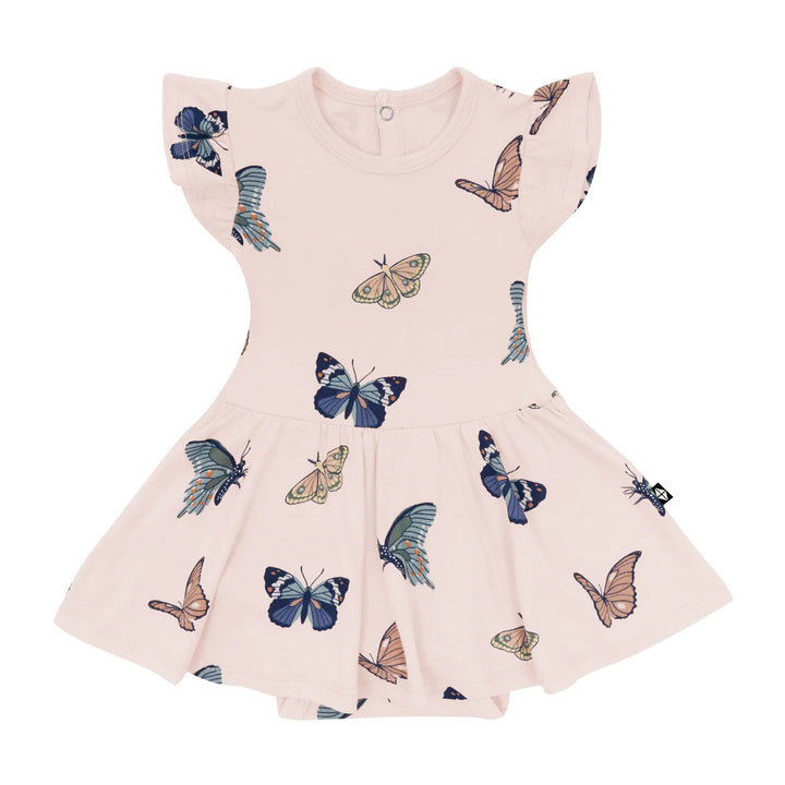 Kyte Baby Twirl Bodysuit Dress (Blush Butterfly)