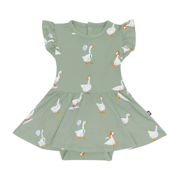 Kyte Baby Twirl Bodysuit Dress (Silly Goose)