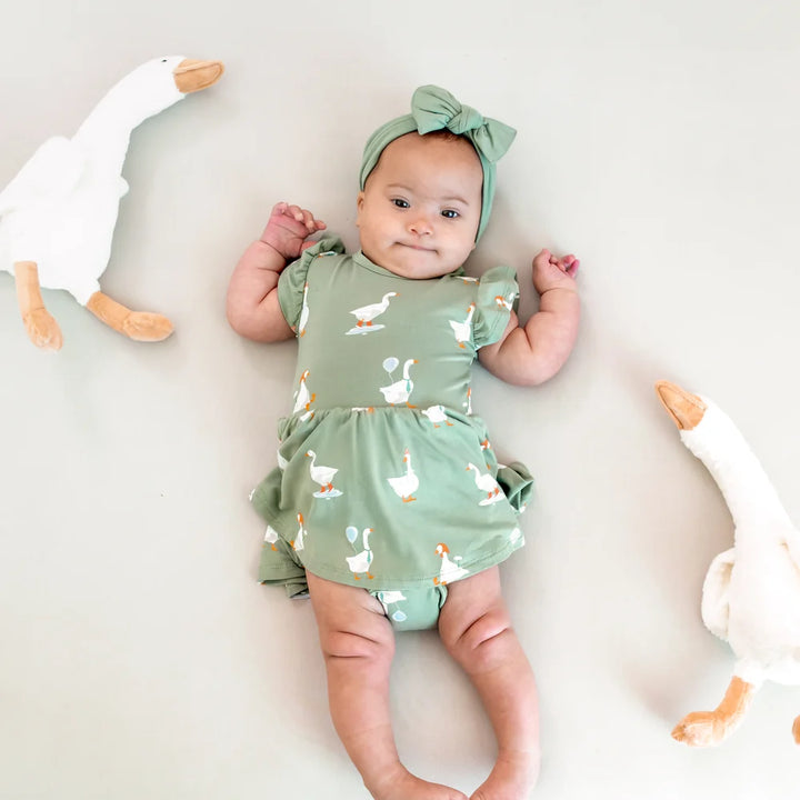 Kyte Baby Twirl Bodysuit Dress (Silly Goose)