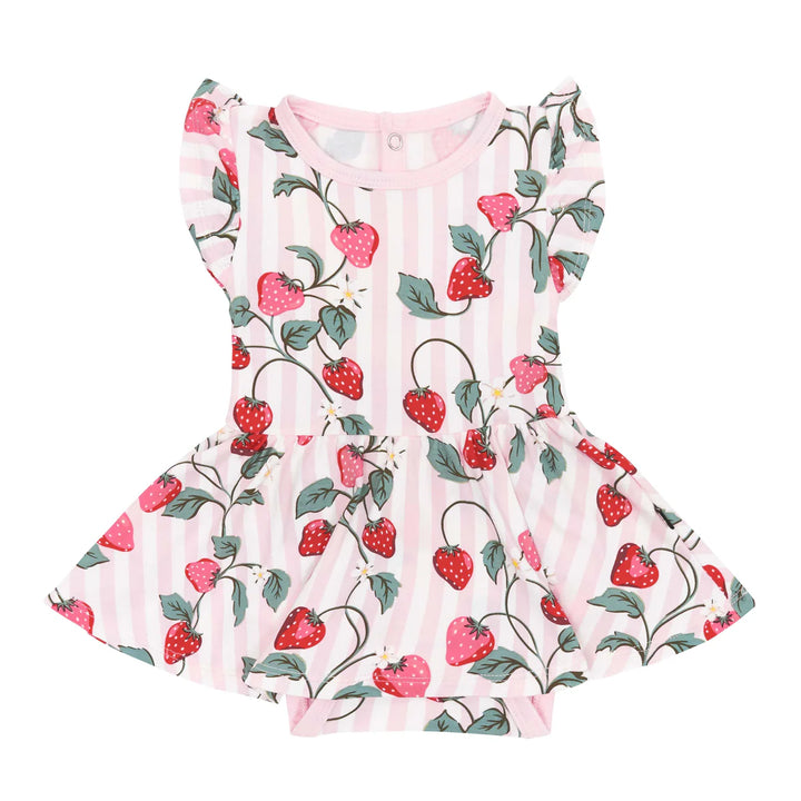 Kyte Baby Twirl Bodysuit Dress (Strawberry Fields)