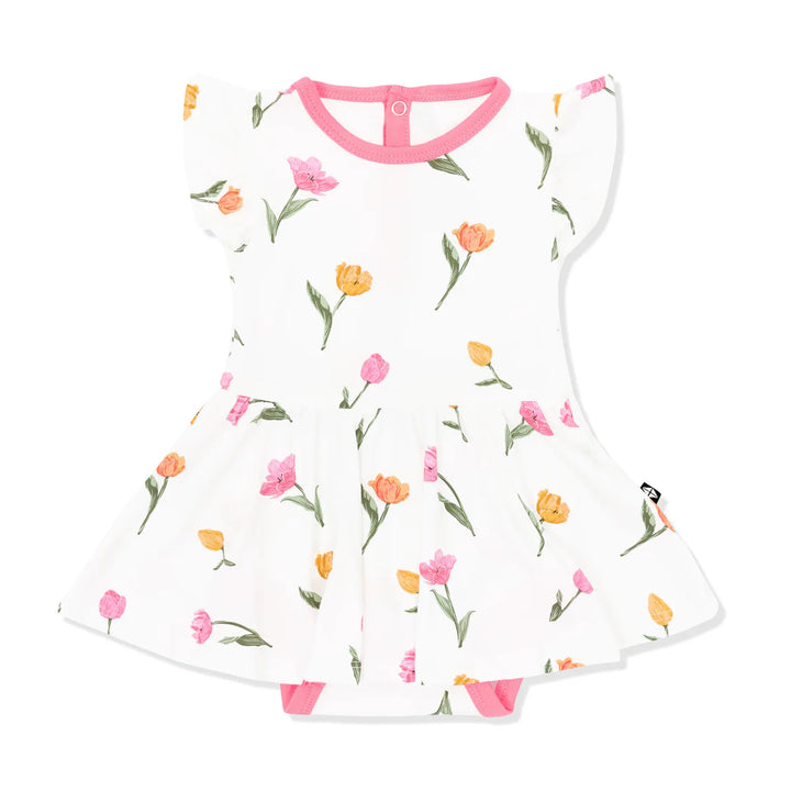 Kyte Baby Twirl Bodysuit Dress (Tulip)