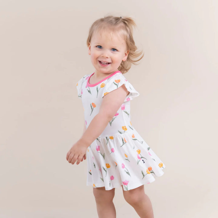 Kyte Baby Twirl Bodysuit Dress (Tulip)