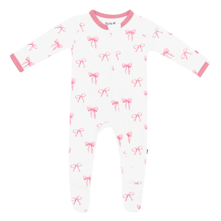Kyte Baby Zippered Footie (Bow)