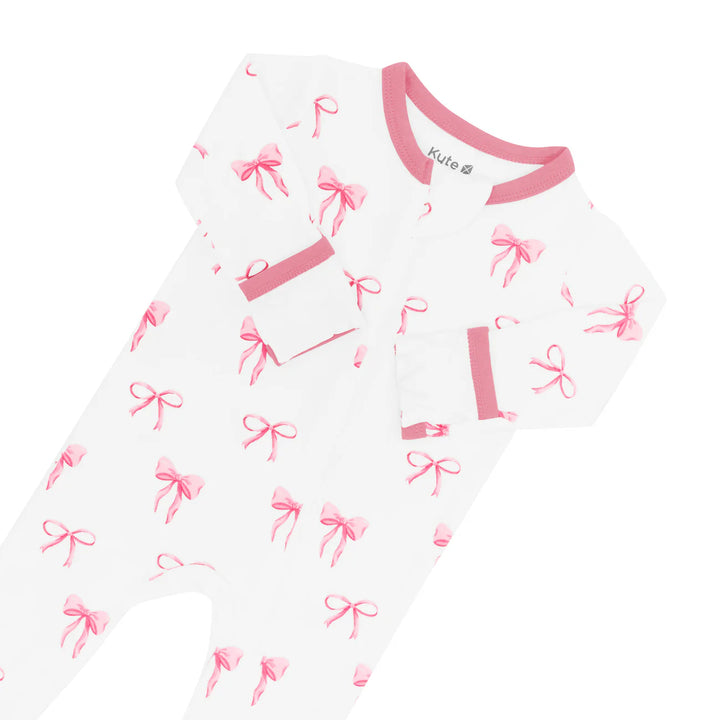 Kyte Baby Zippered Footie (Bow)