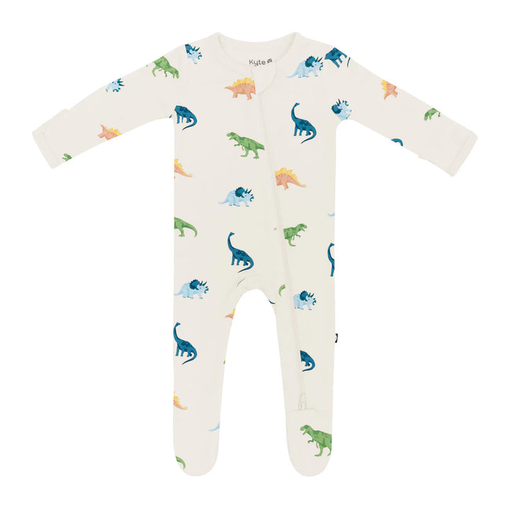 Kyte Baby Zippered Footie (Ecru Roar)