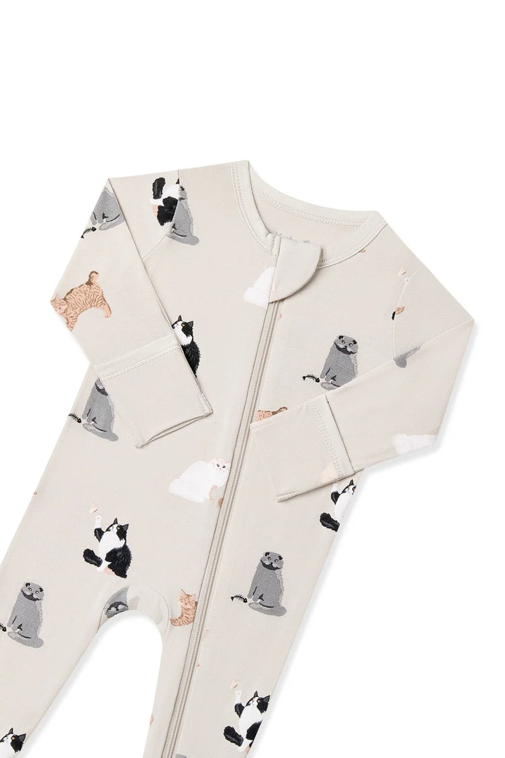 Kyte Baby Zippered Footie (Fluffy Cat)