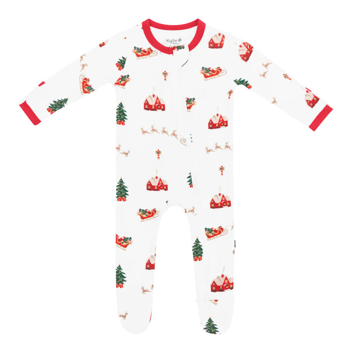 Kyte Baby Zippered Footie (Santa Sleigh)