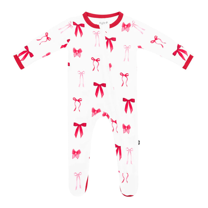 Kyte Baby Zippered Footie (Small Love Bow)