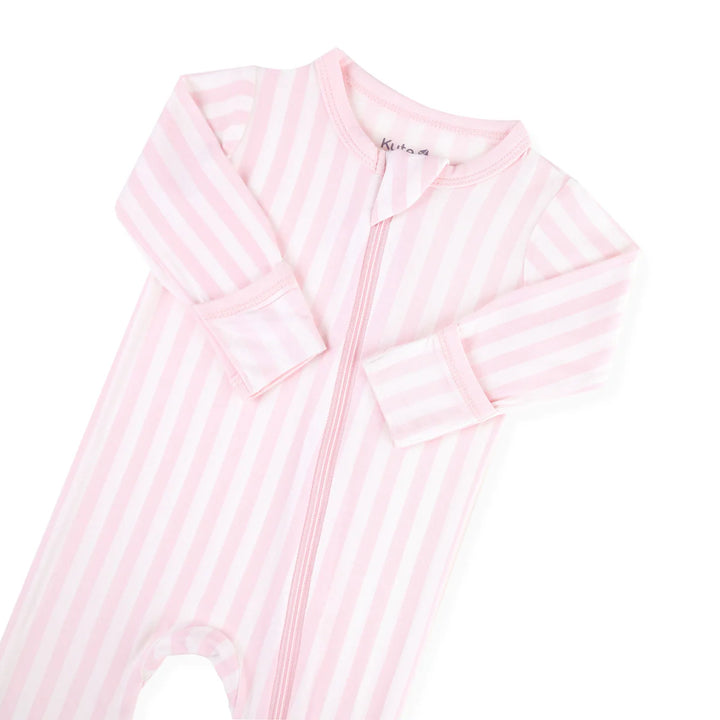 Kyte Baby Zippered Footie (Small Sakura Stripe)