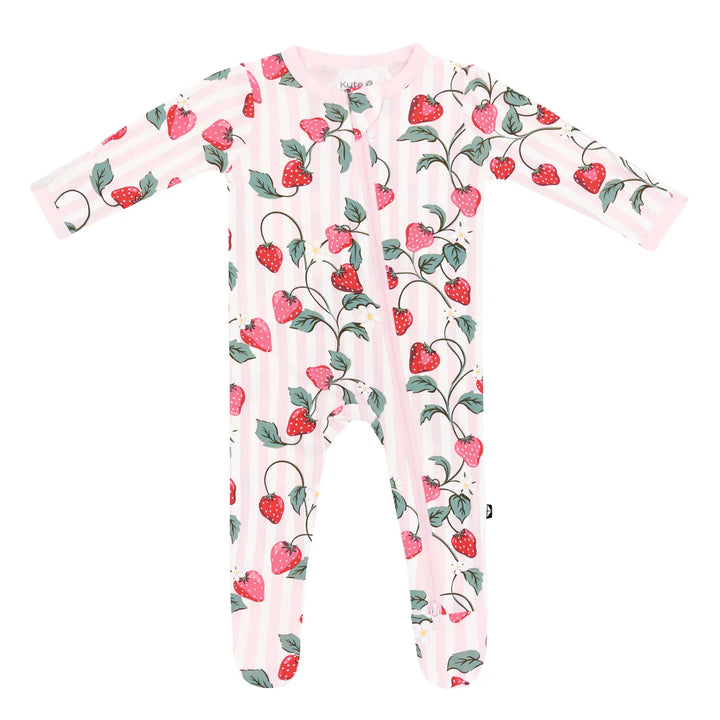 Kyte Baby Zippered Footie (Strawberry Fields)