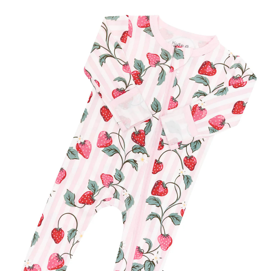 Kyte Baby Zippered Footie (Strawberry Fields)