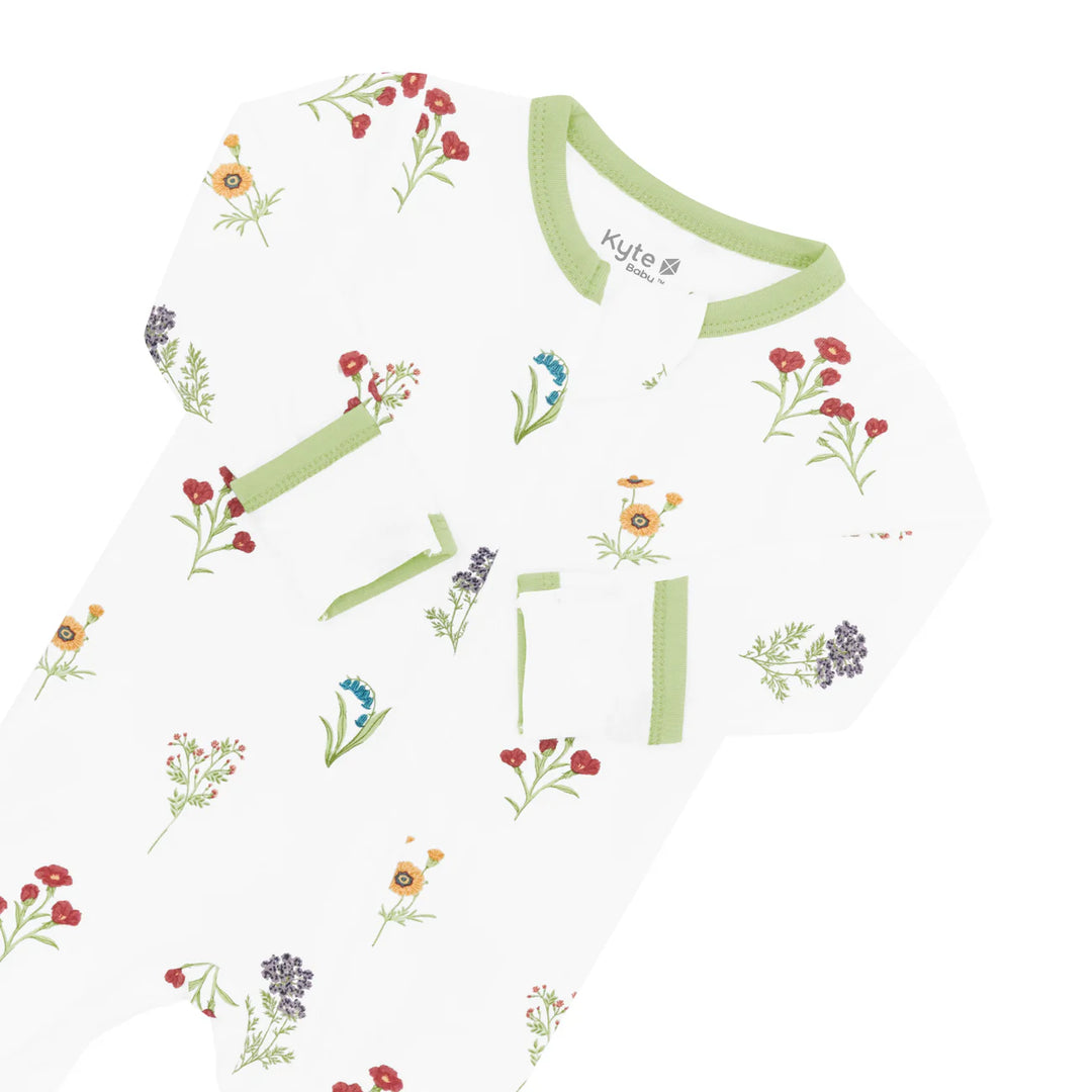 Kyte Baby Zippered Footie (Wildflower)