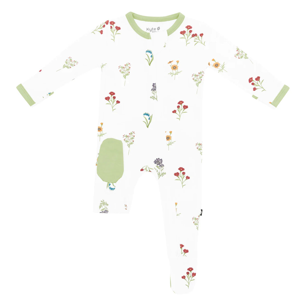 Kyte Baby Zippered Footie (Wildflower)