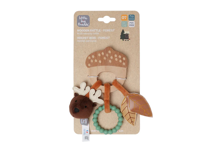 Little Big Friends Wooden Rattle (Forest)