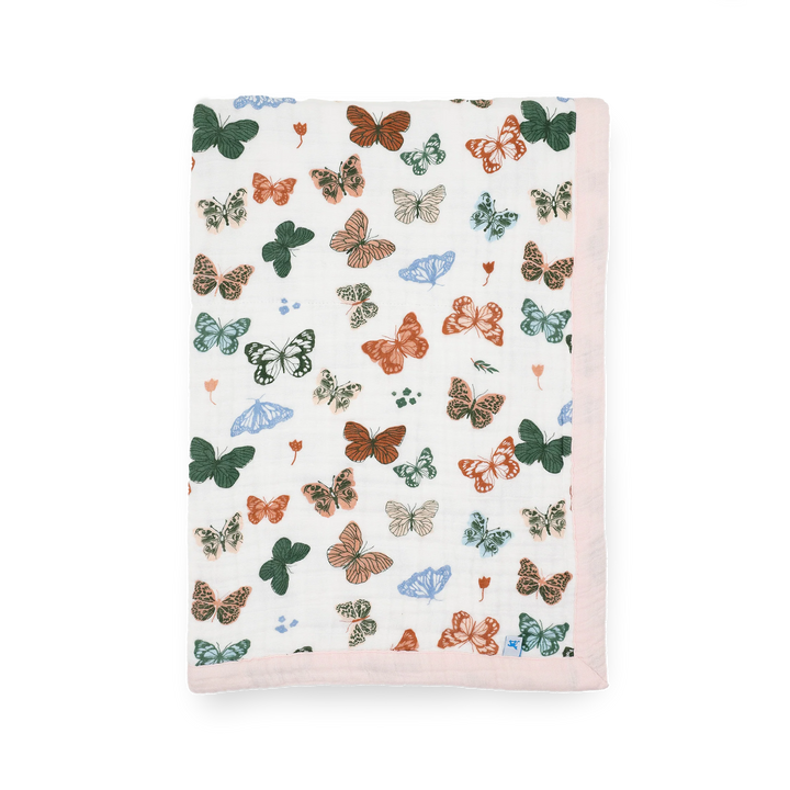 Little Unicorn Cotton Muslin Baby Quilt (Butterflies)