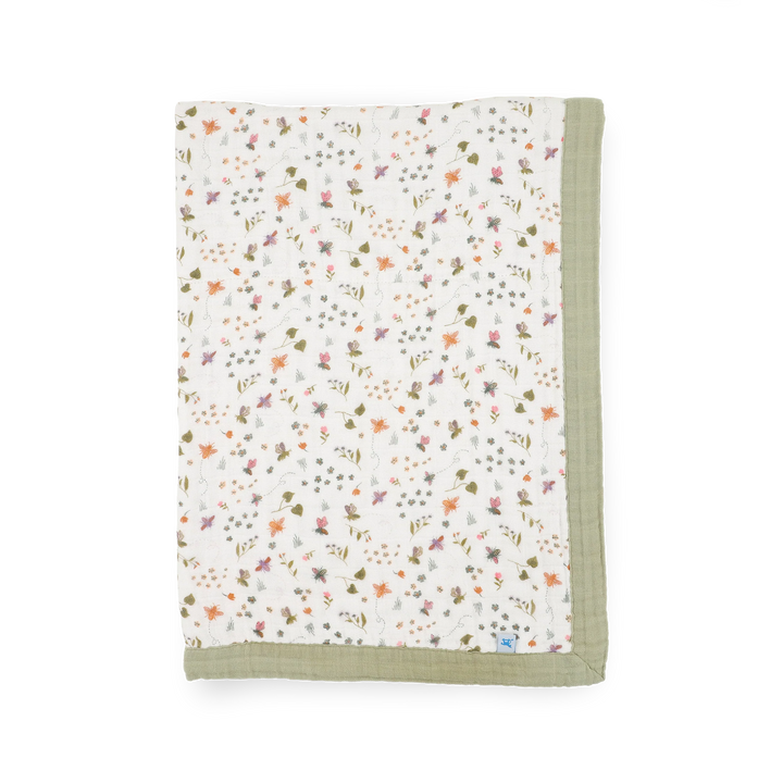Little Unicorn Cotton Muslin Baby Quilt (Garden Bees)