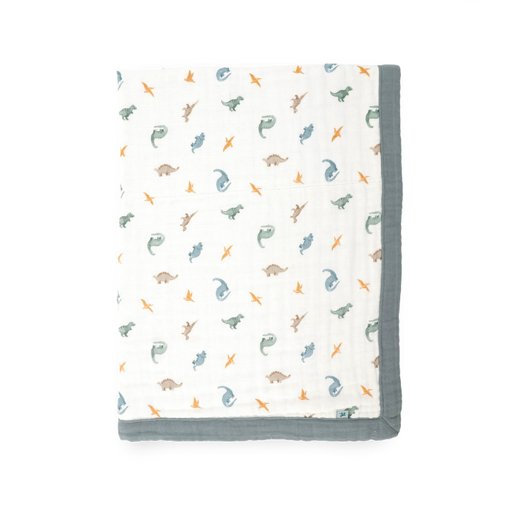 Little Unicorn Organic Cotton Muslin Baby Quilt (Little Dino)