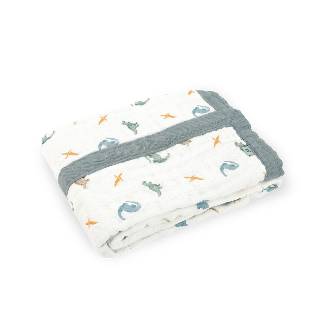 Little Unicorn Organic Cotton Muslin Baby Quilt (Little Dino)