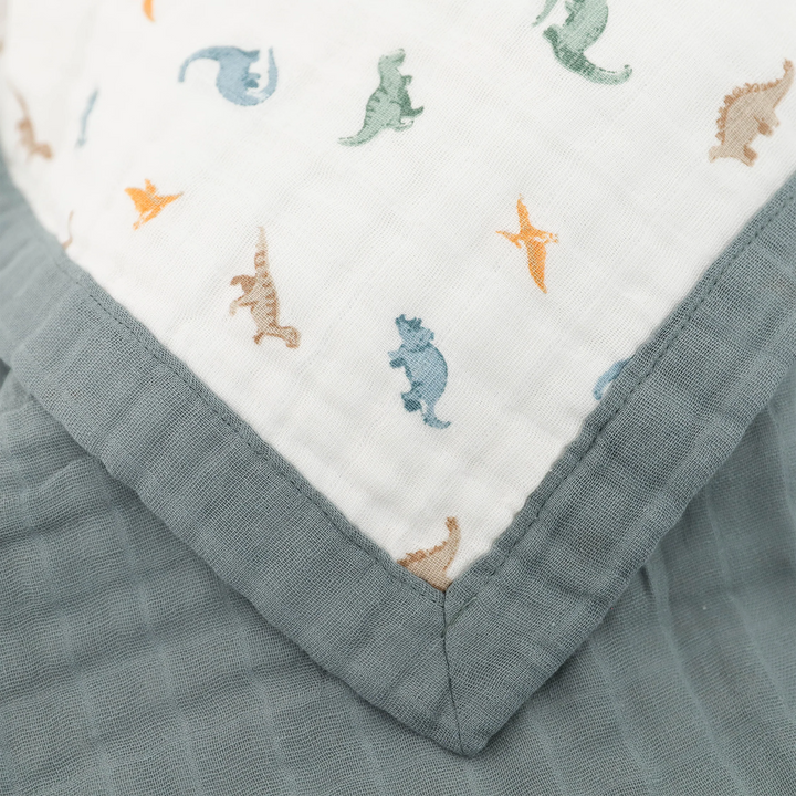 Little Unicorn Organic Cotton Muslin Baby Quilt (Little Dino)