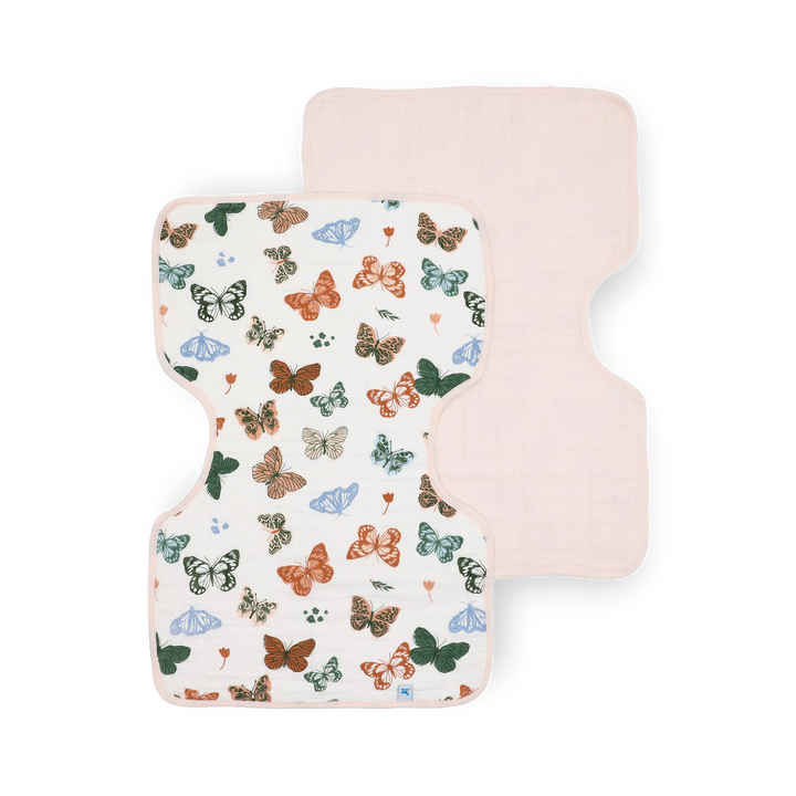 Little Unicorn Cotton Muslin Burp Cloth 2Pk (Butterflies)