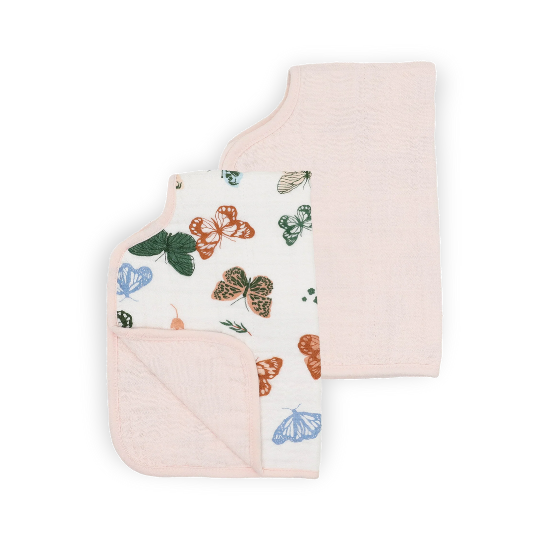 Little Unicorn Cotton Muslin Burp Cloth 2Pk (Butterflies)