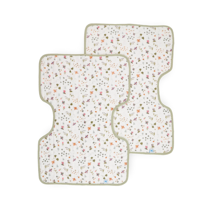 Little Unicorn Cotton Muslin Burp Cloth 2Pk (Garden Bees)