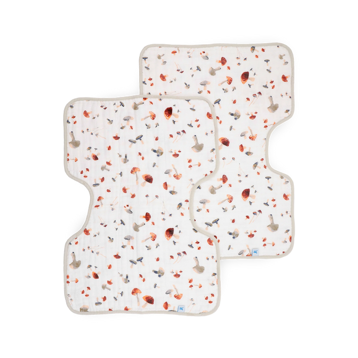 Little Unicorn Cotton Muslin Burp Cloth 2Pk (Mushrooms)