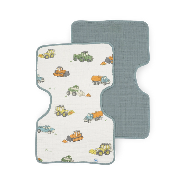 Little Unicorn Cotton Muslin Burp Cloth 2Pk (Work Trucks)