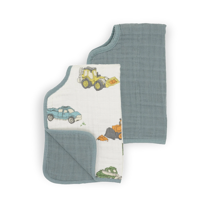Little Unicorn Cotton Muslin Burp Cloth 2Pk (Work Trucks)