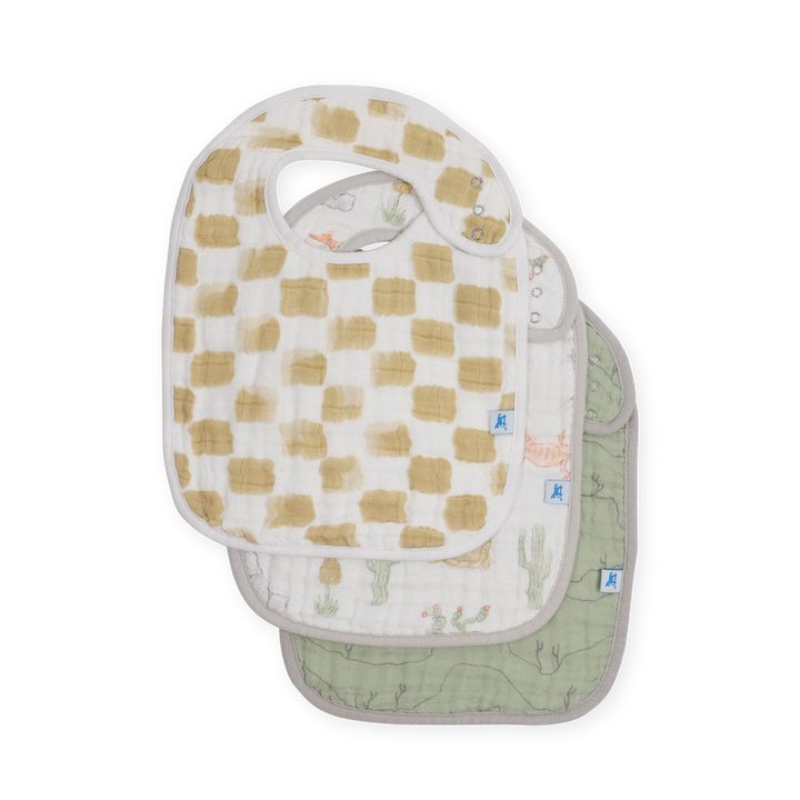 Little Unicorn Cotton Muslin Classic Bib Set (Adobe Checker)