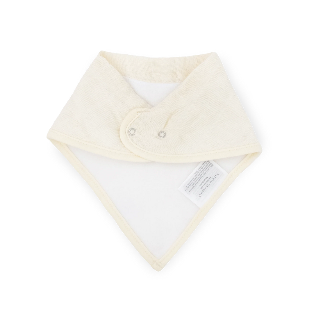 Little Unicorn Cotton Muslin/Fleece Bandana Bib 4Pk (Taupe Cross)