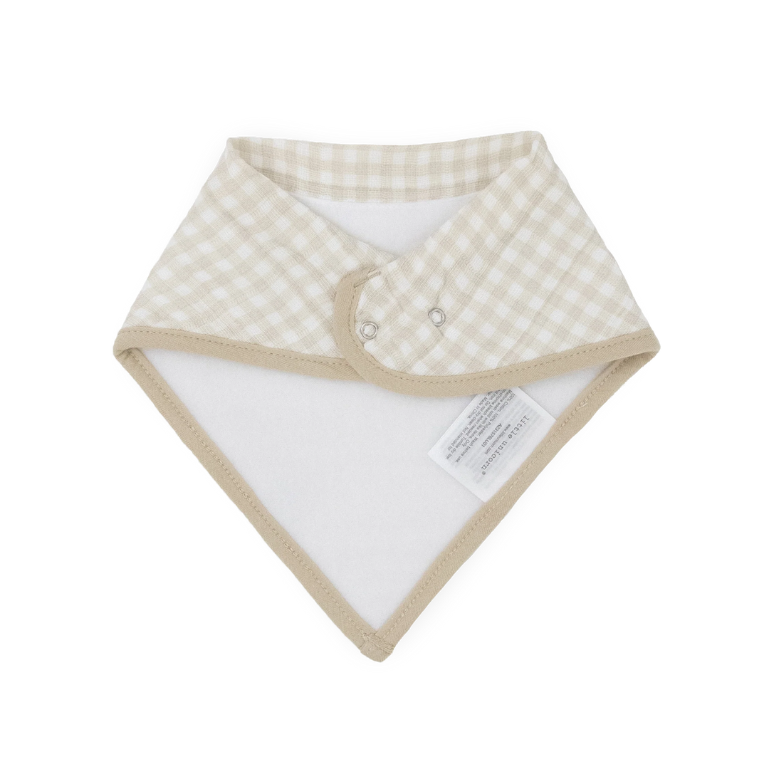 Little Unicorn Cotton Muslin/Fleece Bandana Bib 4Pk (Taupe Cross)