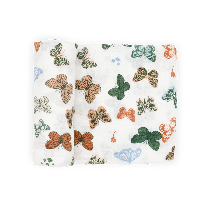 Little Unicorn Cotton Muslin Single Swaddle (Butterflies)