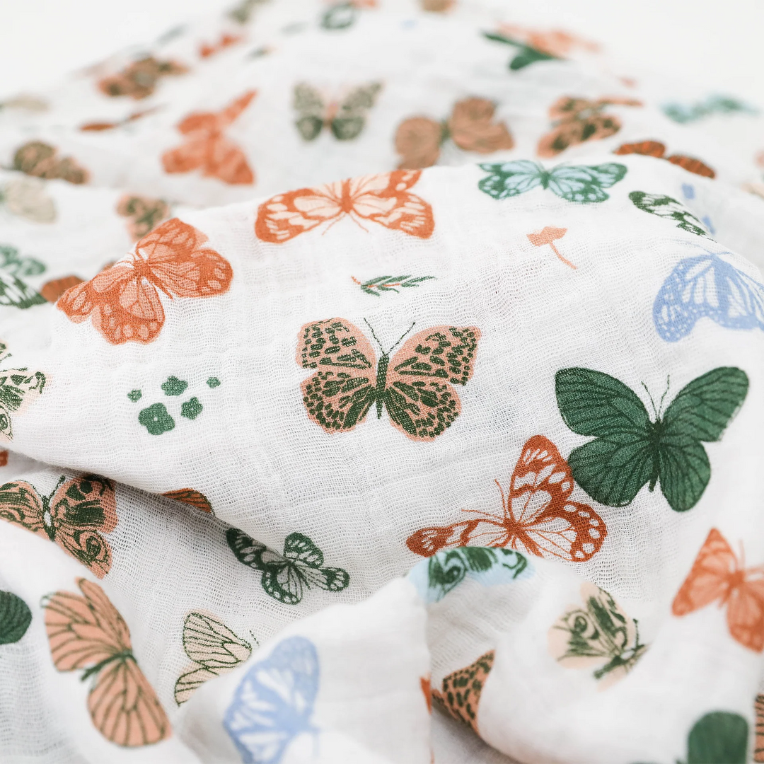 Little Unicorn Cotton Muslin Single Swaddle (Butterflies)