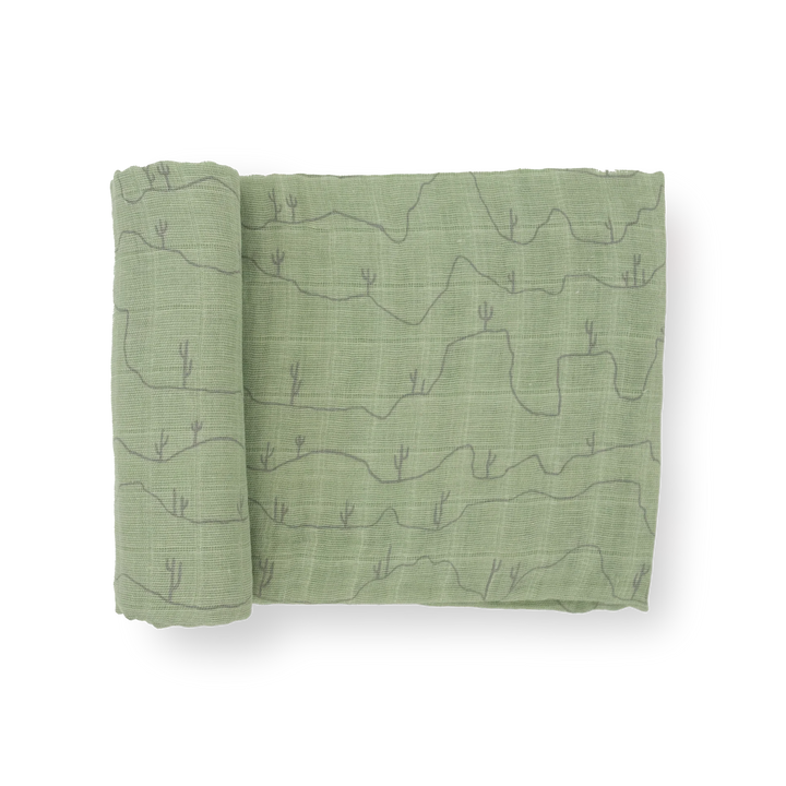 Little Unicorn Cotton Muslin Single Swaddle (Cactus Lines)