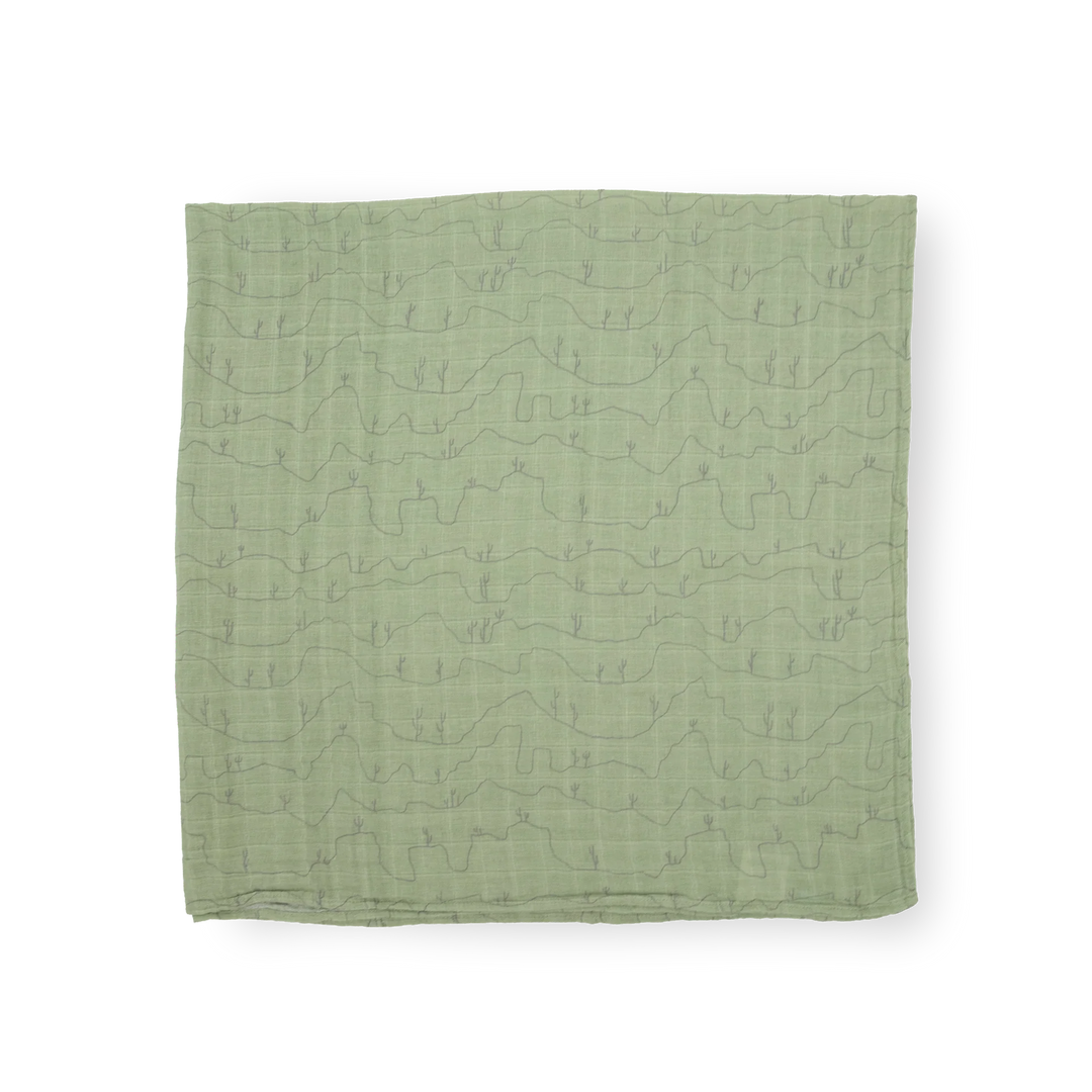 Little Unicorn Cotton Muslin Single Swaddle (Cactus Lines)