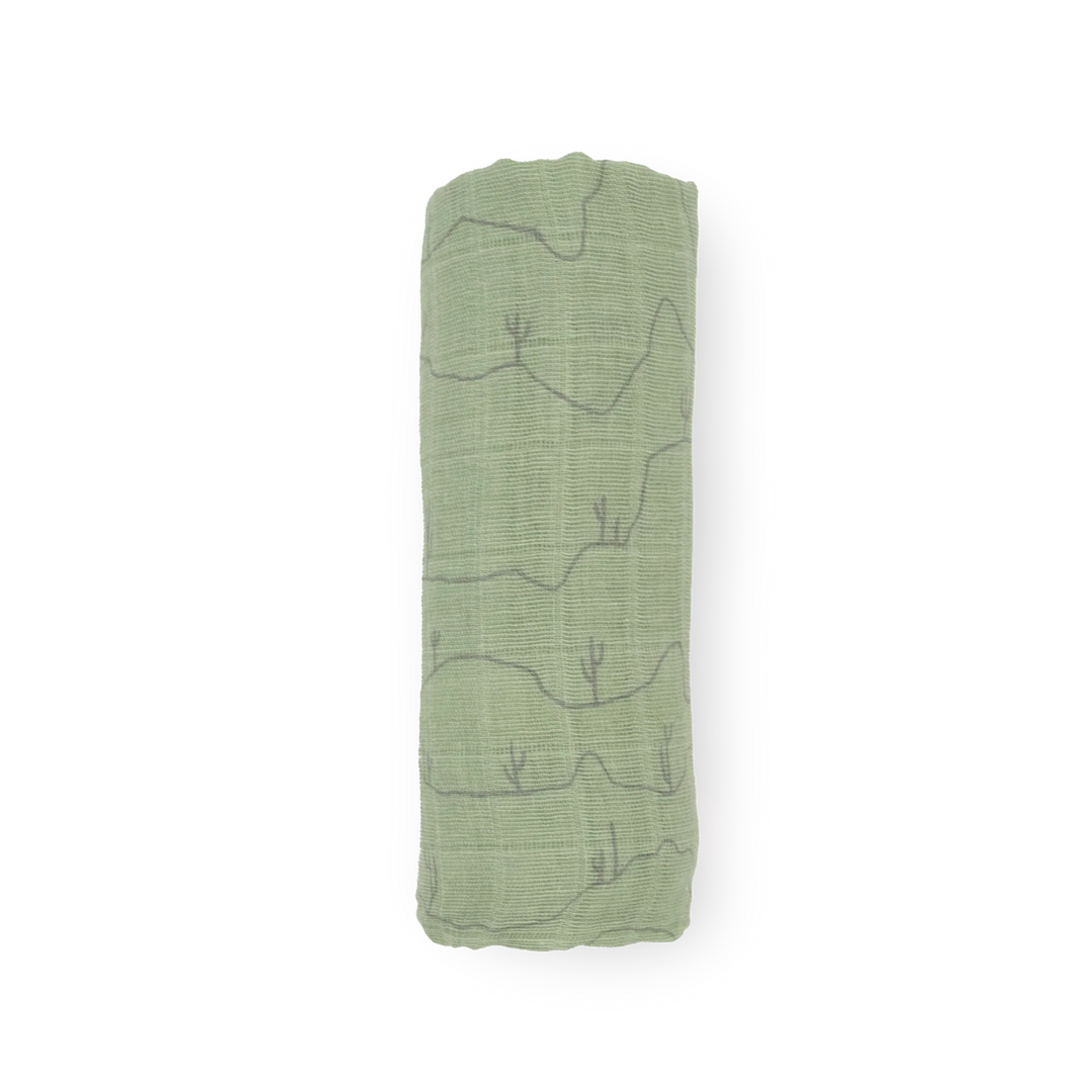 Little Unicorn Cotton Muslin Single Swaddle (Cactus Lines)