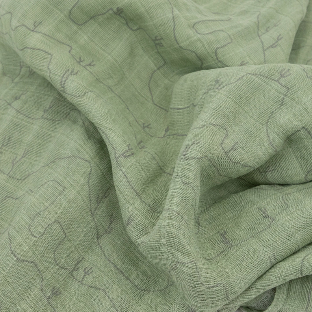Little Unicorn Cotton Muslin Single Swaddle (Cactus Lines)