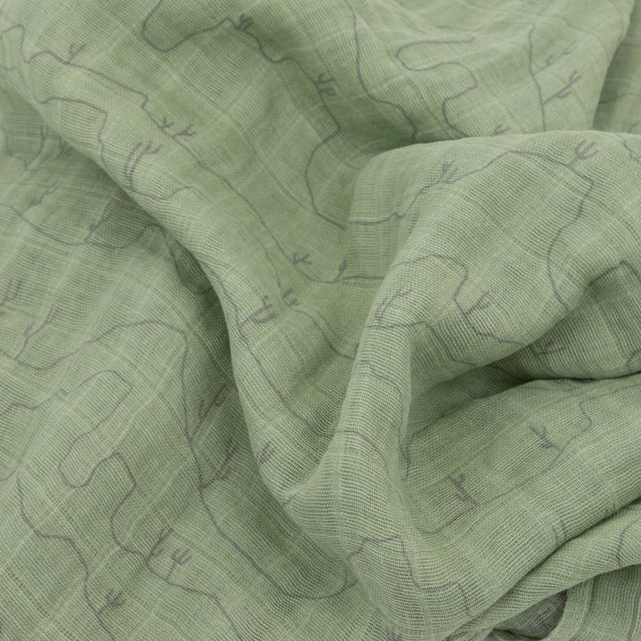 Little Unicorn Cotton Muslin Single Swaddle (Cactus Lines)
