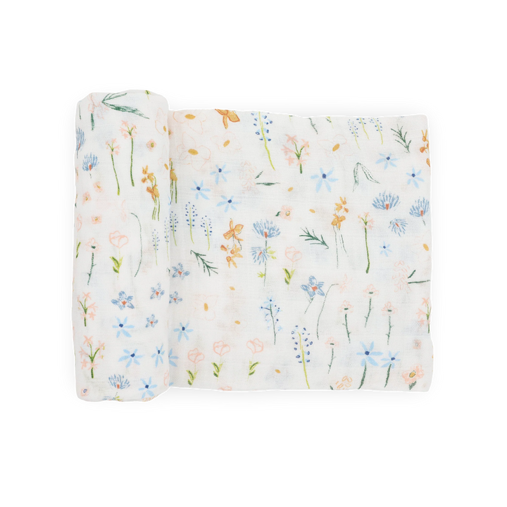 Little Unicorn Cotton Muslin Single Swaddle (Pastel Petals)