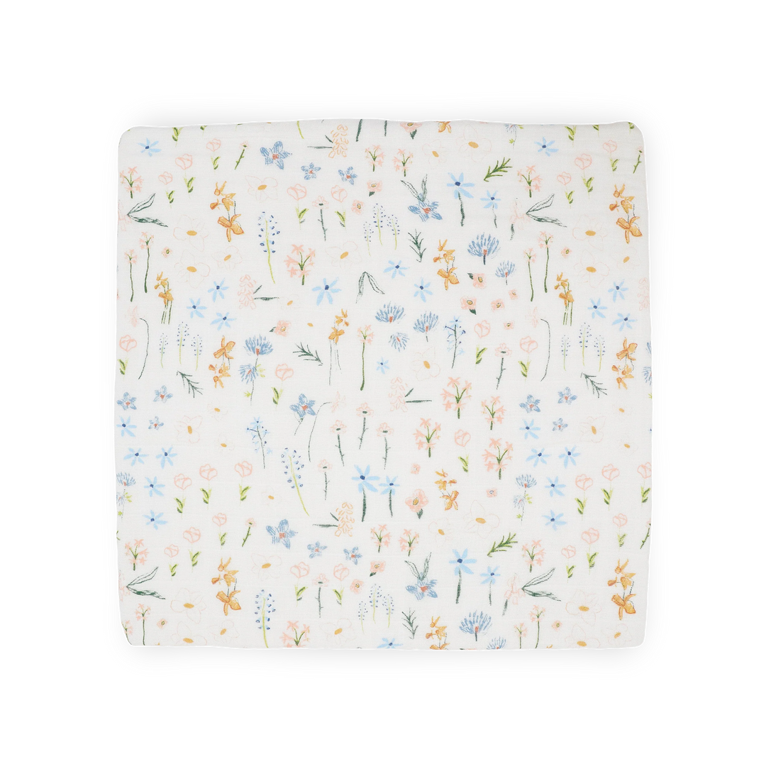 Little Unicorn Cotton Muslin Single Swaddle (Pastel Petals)
